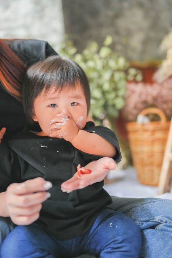 手を拭きながらだっこ