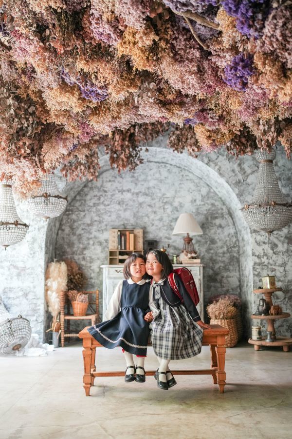 姉妹で一緒に入学記念フォト