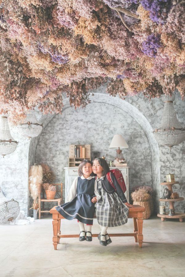 姉妹で一緒に入学記念フォト